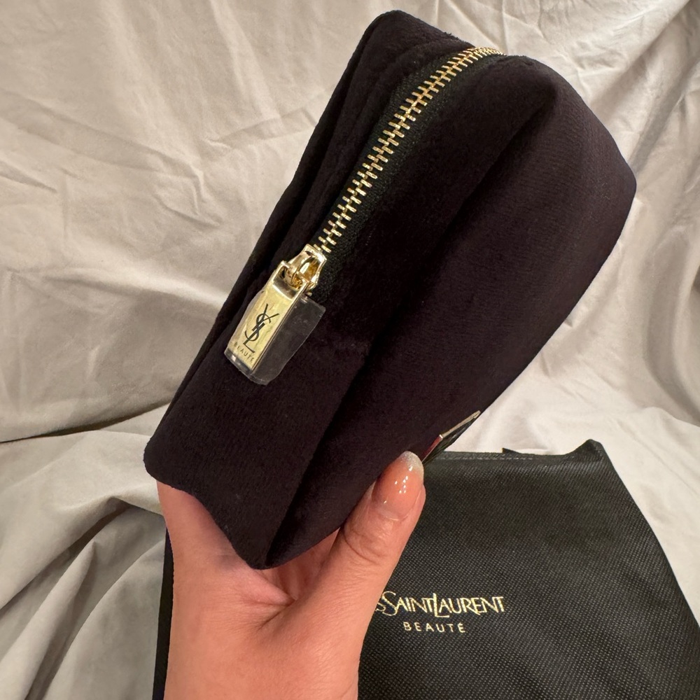 YSL black velvet cosmetic bag (brand new)